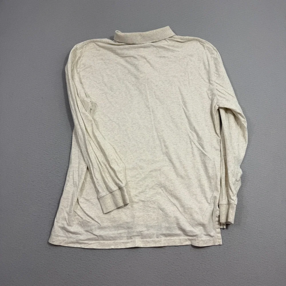 Polo Ralph Lauren Polo XL Beige Heathered Long Sleeve Embroidered Pony Vintage